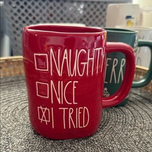 Red Ceramic Mug Naughty Nice Tried